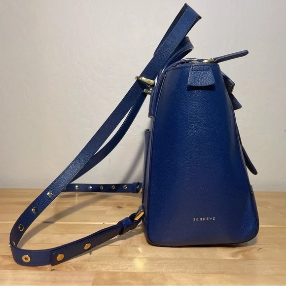 Senreve Midi Maestra Italian Pebbled Marine Leather Bag - Picture 7 of 16